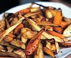 roasted potatoes, carrots and parsnips
