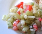 Indian chaat--cucumber and potato salad